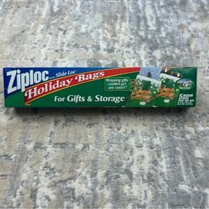 NIB Ziploc Easy Zipper Holiday Gift Storage Bags 5 Medium Shirt Box Size 1999